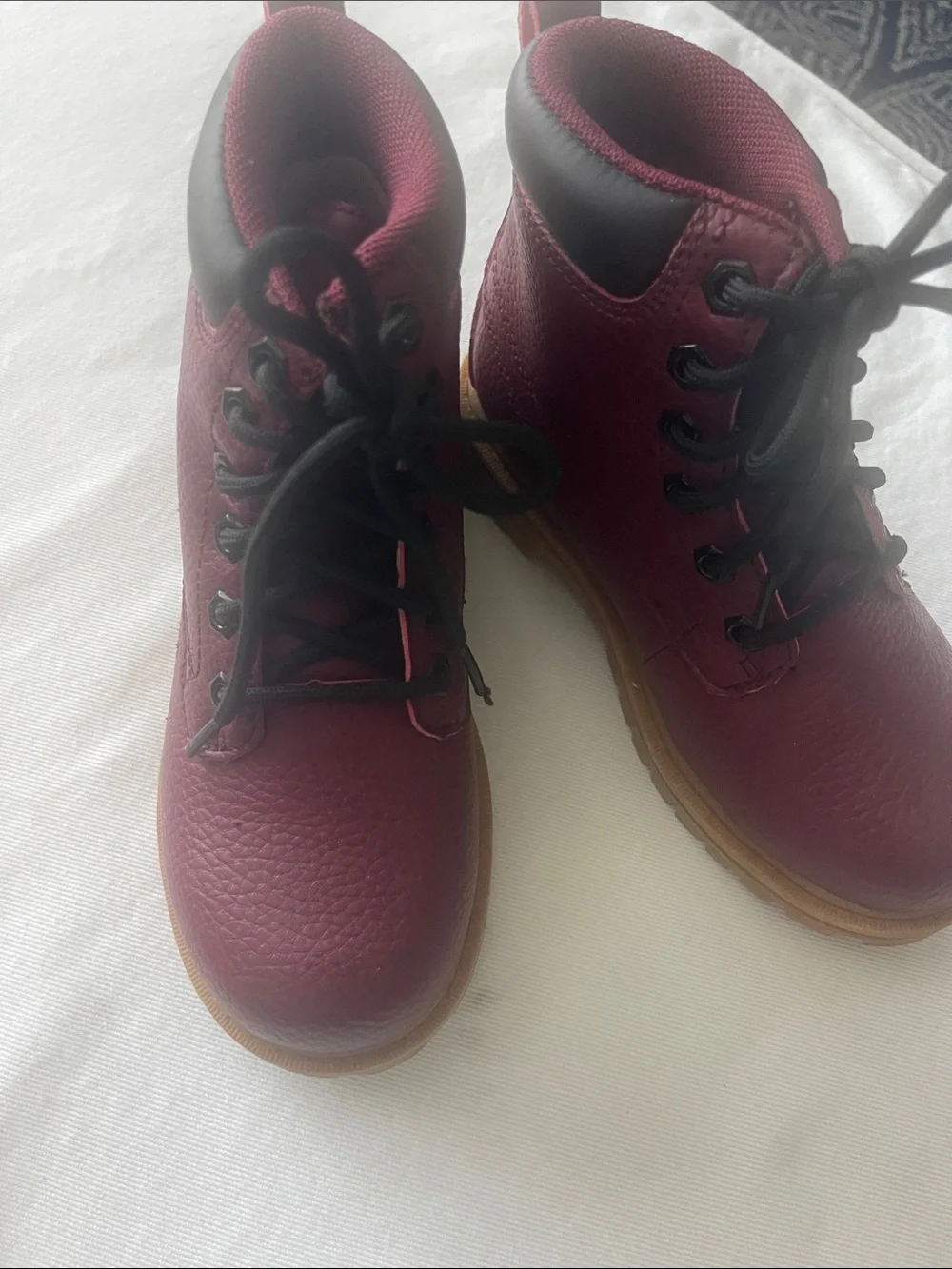 FILA Size 13.5 Kids Burgundy Lace-Up Outdoor Boots NEW